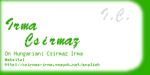 irma csirmaz business card